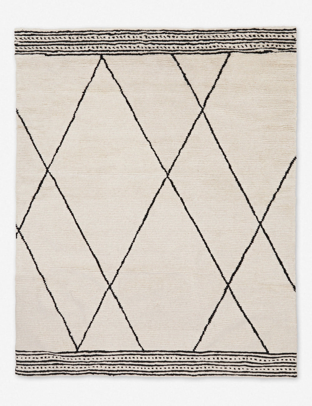 Danica Moroccan Style Black + Ivory Wool Rug