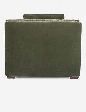 Side of the Elvie Moss Green Velvet chaise