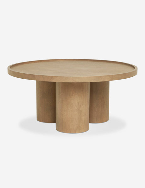 | Delta ash wood round coffee table with three column legs