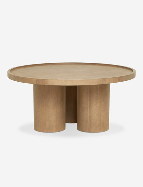 | Delta ash wood round coffee table with three column legs