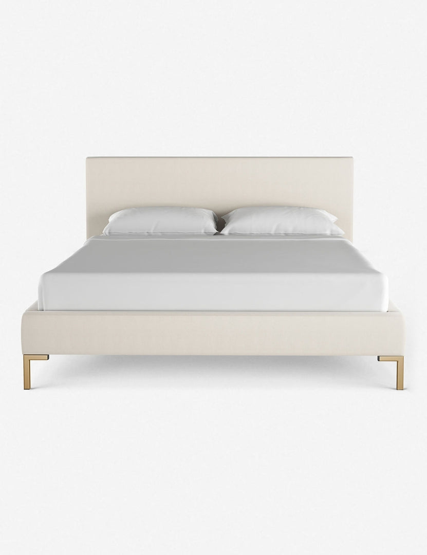 #color::dove #size::twin #size::full #size::queen #size::king #size::cal-king | Deva dove platform bed with gold legs