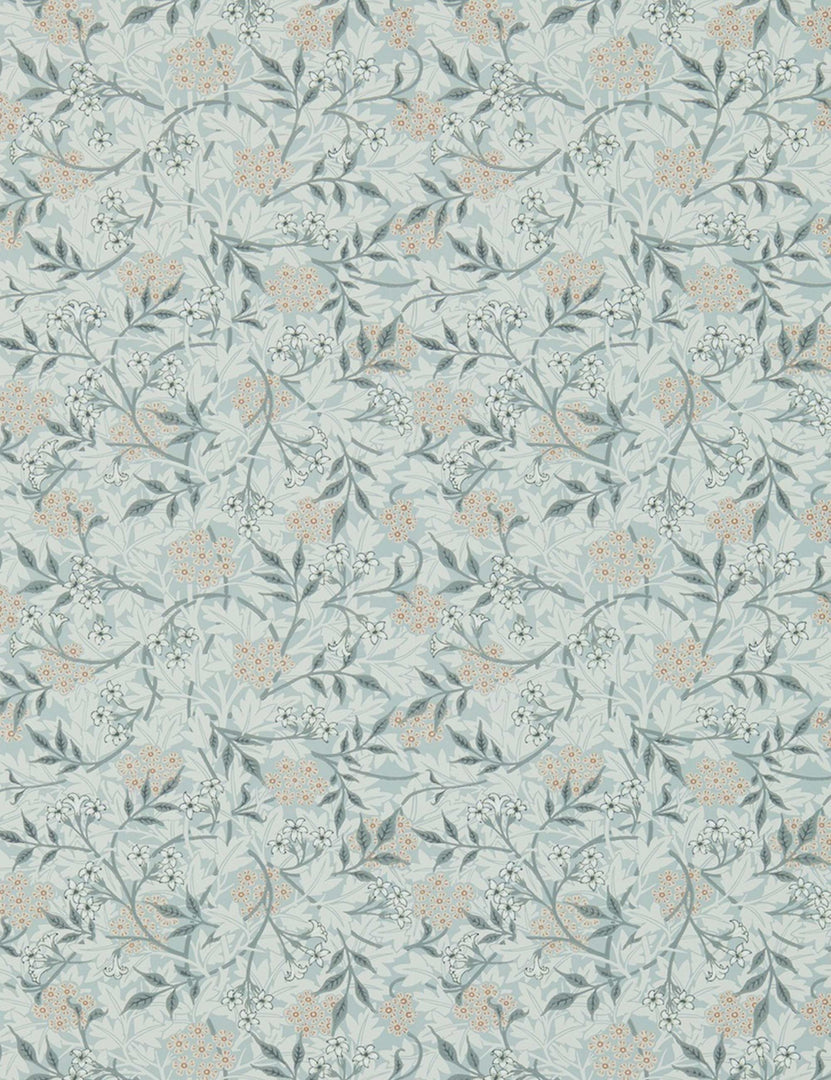 Morris & Co. Jasmine Wallpaper, Silver/Charcoal Swatch