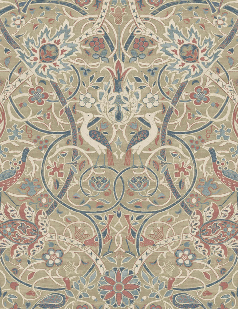 Morris & Co. Bullerswood Wallpaper, Spice/Manilla Swatch