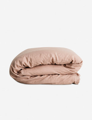 European Flax Linen fawn pink Duvet Cover by Cultiver