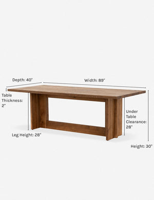 Dimensions on the Elexis Dining Table