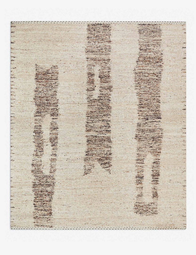 | Esha hand-knotted ivory rug with a brown asymmetrical design