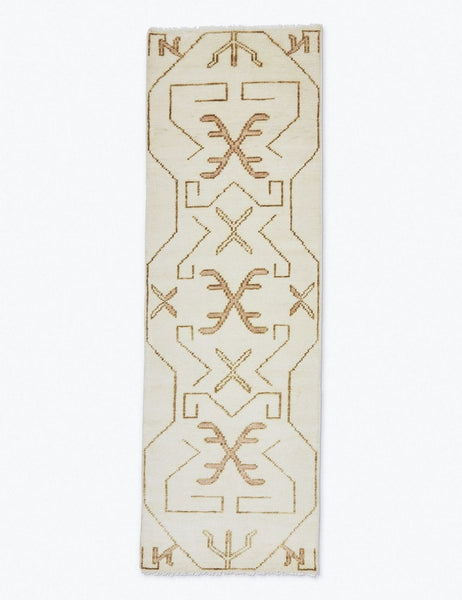 #size::2-6--x-8- | Evet neutral geometric wool floor runner rug