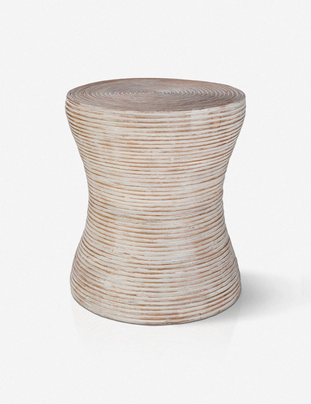 Fenne Distressed Glaze Round Wood Side Table