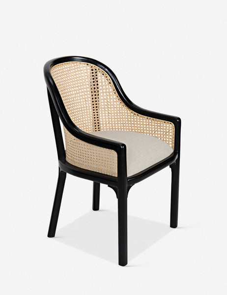 | Angled view of the Loreana accent chair