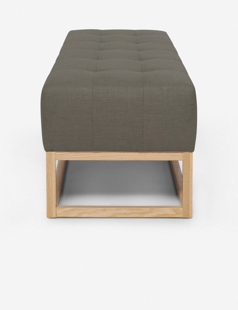 #color::loden | Side of the Grasmere loden gray linen wooden bench