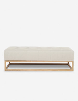 Grasmere natural linen upholstered wooden bench by Ginny Macdonald