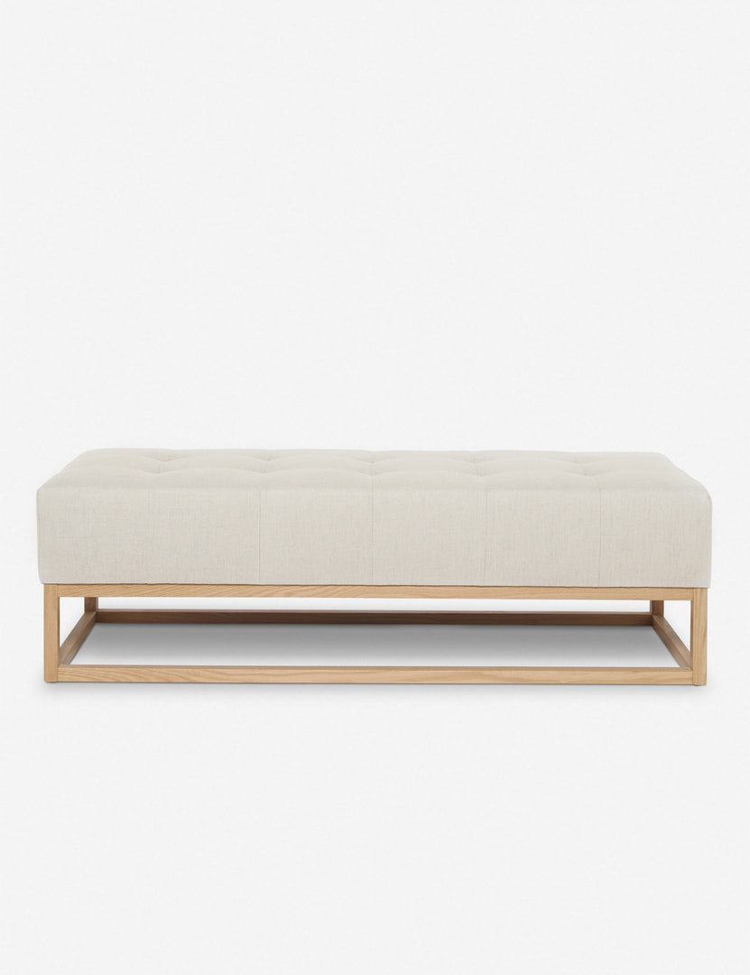 #color::natural | Grasmere natural linen upholstered wooden bench by Ginny Macdonald