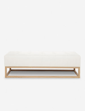 Grasmere oyster white linen upholstered wooden bench by Ginny Macdonald