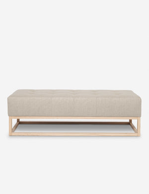 Grasmere natural stripe linen upholstered wooden bench by Ginny Macdonald