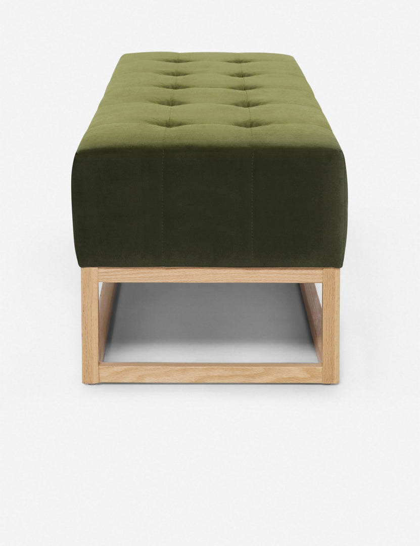 #color::jade | Side of the Grasmere jade green velvet wooden bench