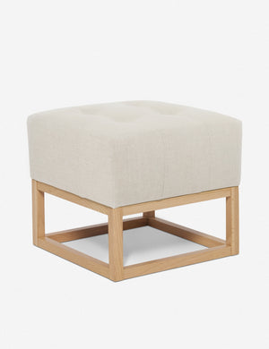 Angled view of the Grasmere Natural Linen Ottoman
