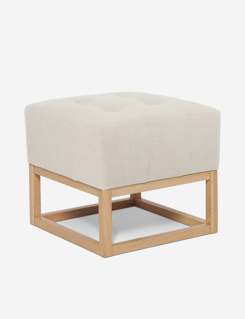 #color::natural | Angled view of the Grasmere Natural Linen Ottoman