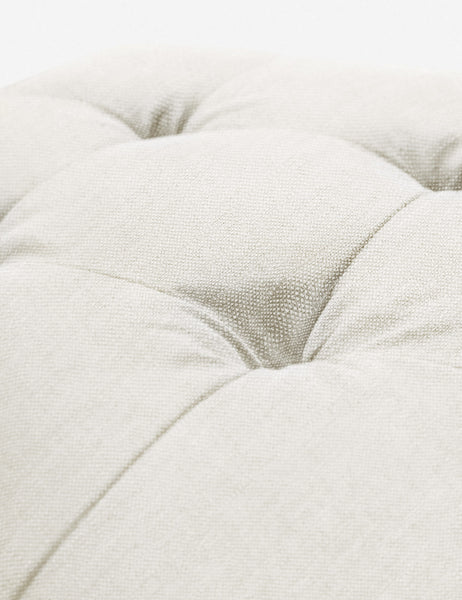 #color::oyster | Button tufting on the cushion of the Oyster White Linen Grasmere Ottoman