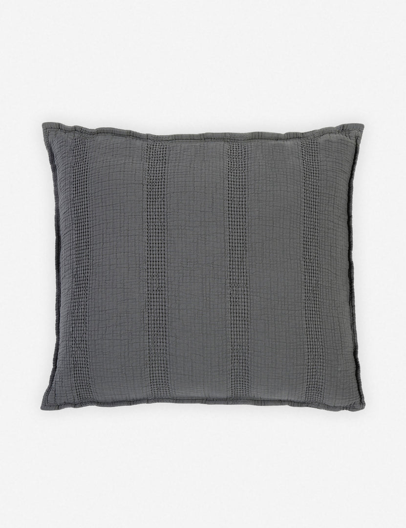 #color::midnight #size::euro | Nantucket Cotton Matelasse Midnight Gray Euro Sham by Pom Pom at Home