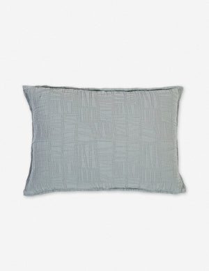 Harbour Cotton Matelassé sea glass Sham by Pom Pom at Home with geometric woven  texture