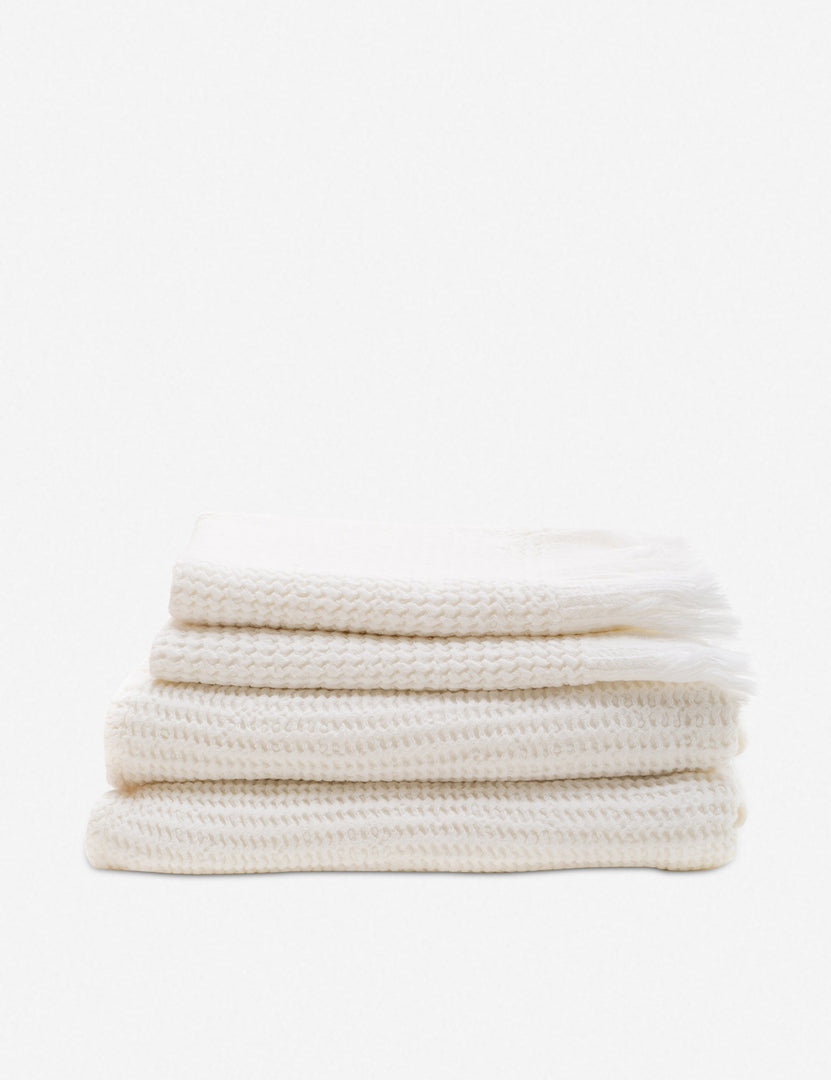 #color::white | Sherra white Waffle Towel by House No. 23