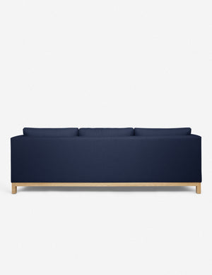 Back of the Hollingworth Dark Blue Linen sectional sofa