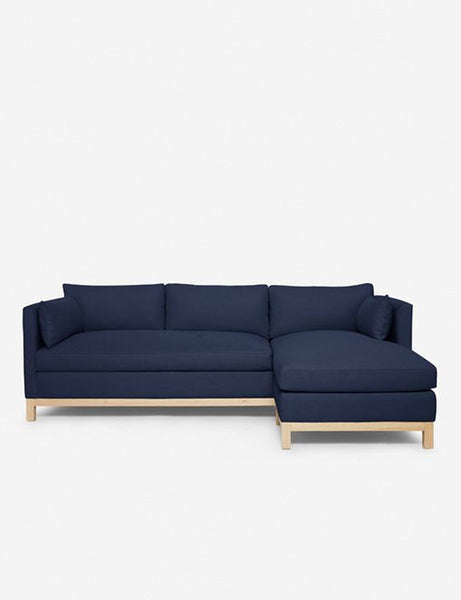 #color::dark-blue #size::96--x-37--x-33- #configuration::right-facing | Hollingworth right facing Dark Blue Linen Sectional Sofa by Ginny Macdonald