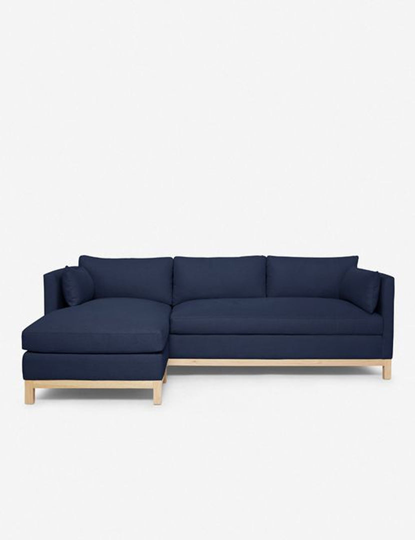 #color::dark-blue #size::96--x-37--x-33- #configuration::left-facing | Hollingworth left facing Dark Blue Linen Sectional Sofa by Ginny Macdonald