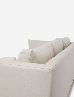Outer corner of the Hollingworth Natural Linen sectional sofa