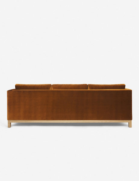 #color::cognac #size::96--x-37--x-33- #configuration::right-facing | Back of the Hollingworth cognac velvet sectional sofa