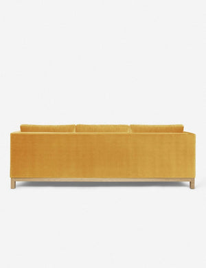 Back of the Hollingworth Goldenrod Velvet sectional sofa