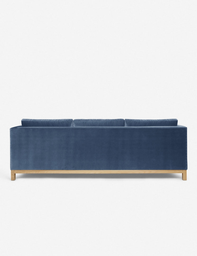 #color::harbor #size::96--x-37--x-33- #configuration::right-facing | Back of the Hollingworth Harbor Blue Velvet sectional sofa