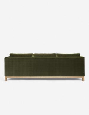 Back of the Hollingworth Jade Green Velvet sectional sofa