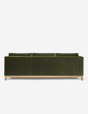 Back of the Hollingworth Jade Green Velvet sectional sofa