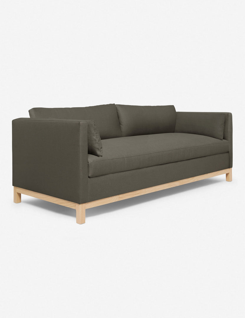 #size::84-W #size::96-W #color::loden | Angled view of the Loden Gray Hollingworth Sofa