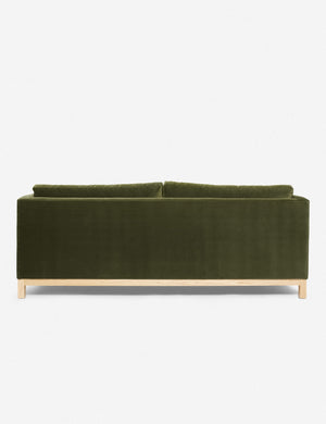 Back of the Jade Green Velvet Hollingworth Sofa