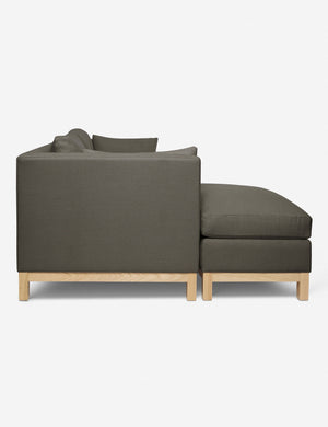 Side of the Hollingworth Loden Gray Linen sectional sofa