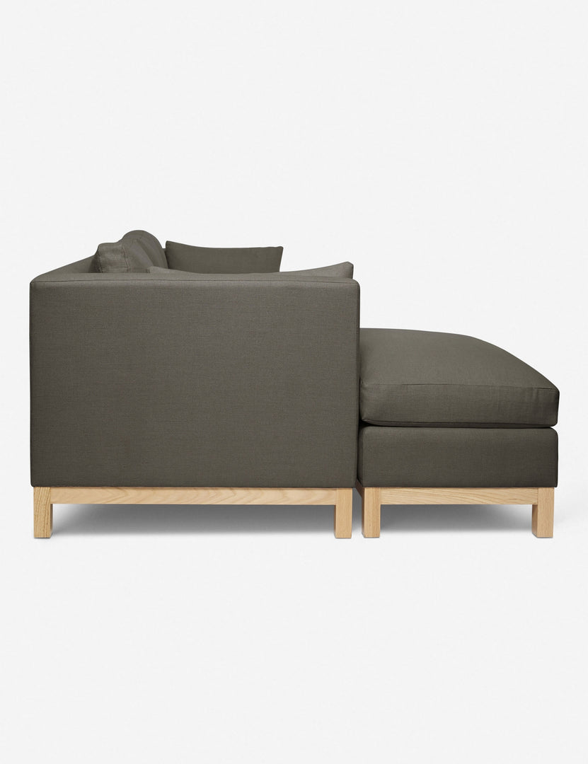 #color::loden #size::96--x-37--x-33- #configuration::left-facing | Side of the Hollingworth Loden Gray Linen sectional sofa