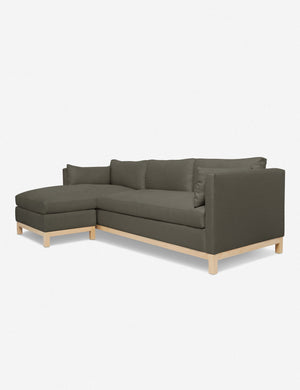 Hollingworth left facing Loden Gray Linen Sectional Sofa by Ginny Macdonald