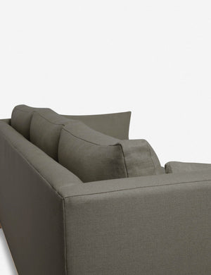 Outer corner of the Hollingworth Loden Gray Linen sectional sofa