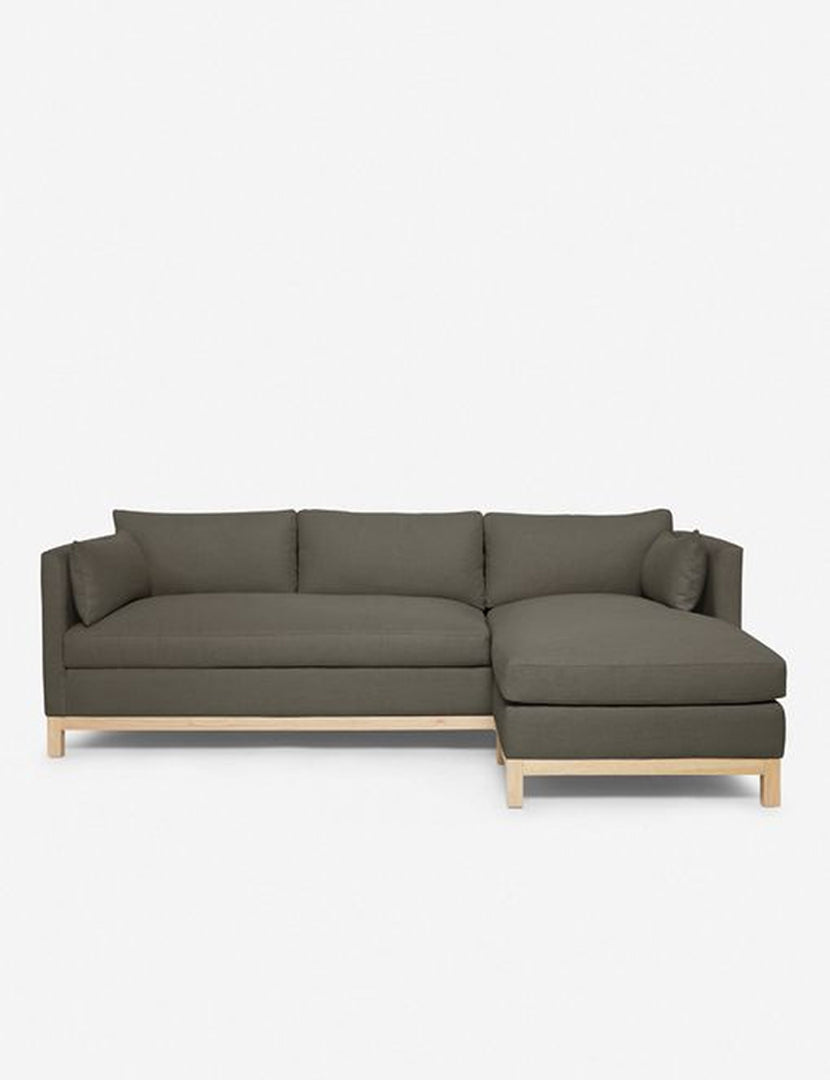 #color::loden #size::96--x-37--x-33- #configuration::right-facing | Hollingworth right facing Loden Gray Velvet Sectional Sofa by Ginny Macdonald