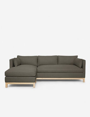 Hollingworth left facing Loden Gray Linen Sectional Sofa by Ginny Macdonald