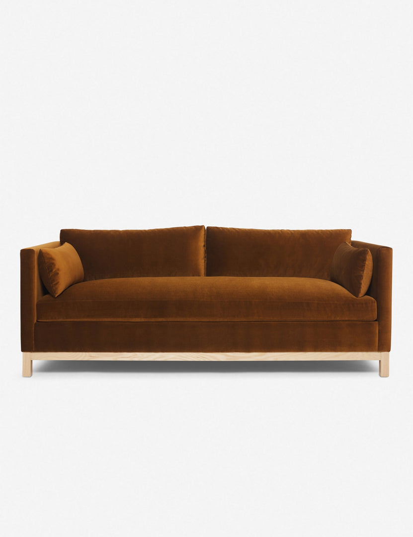 #size::84-W #size::96-W #color::cognac  | Cognac Velvet Hollingworth Sofa by Ginny Macdonald