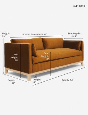 Dimensions on the 84 inch Hollingworth Sofa