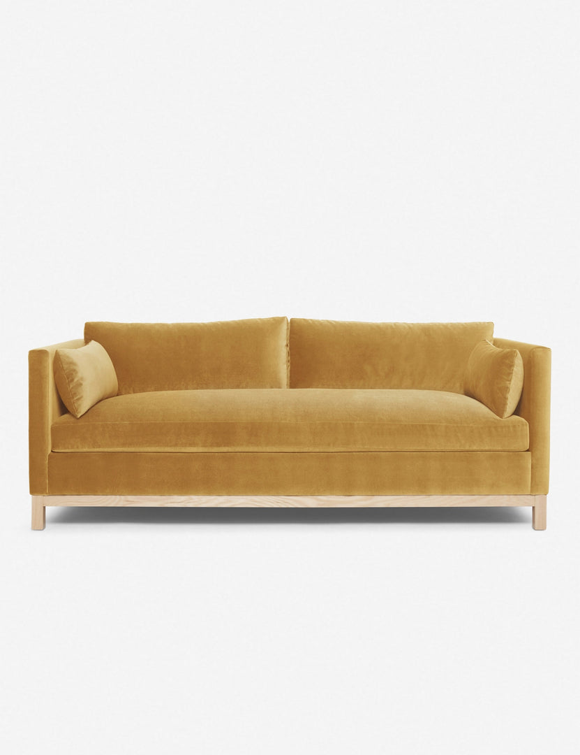 #size::84-W #size::96-W #color::goldenrod-velvet | Goldenrod Velvet Hollingworth Sofa by Ginny Macdonald