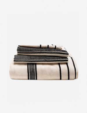 Marlo Cotton hand loomed black striped Duvet Set by House No. 23