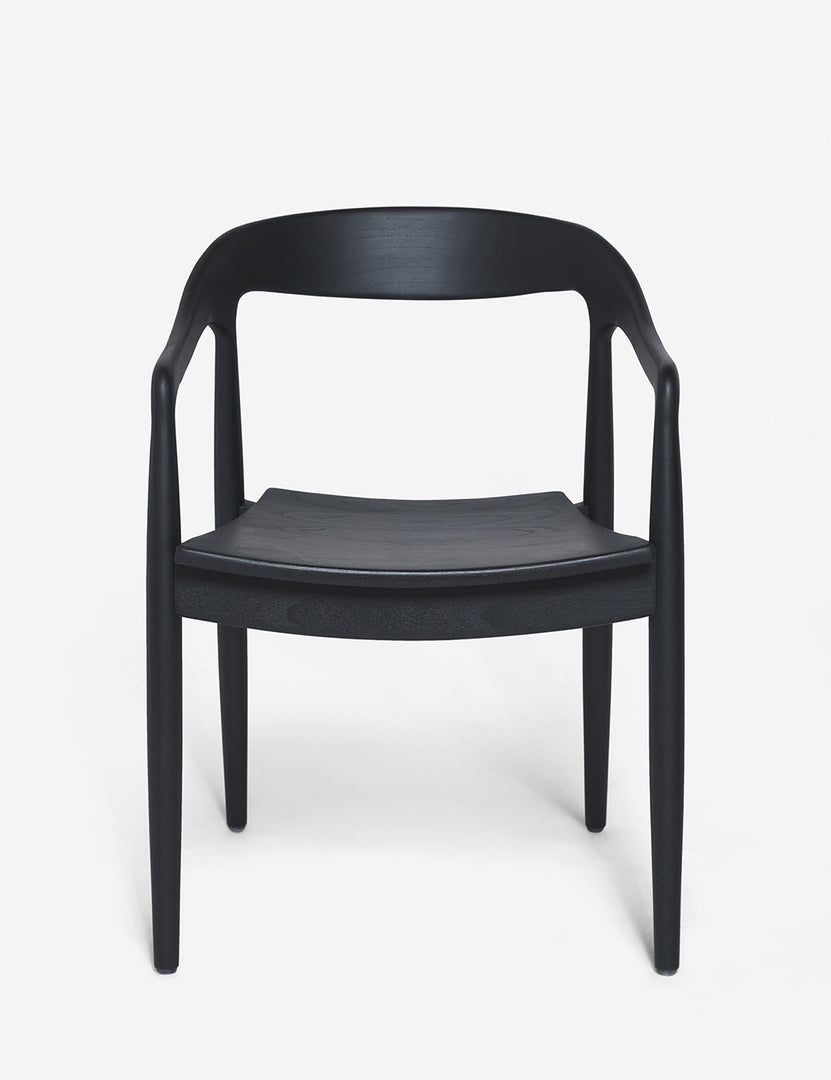 #color::Black | Ida Black Teak Wood Dining Arm Chair (Set of 2)