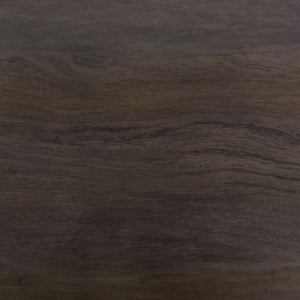 Detailed shot of the dark wood on the Alison geometric square coffee table
