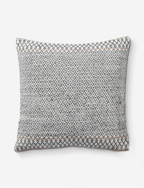 #insert::down #insert::polyester | Iwona gray patterned pillow made of viscose, bamboo, and wool