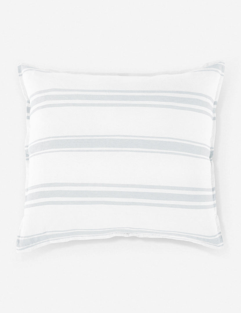 #color::white-and-ocean #size::euro #size::king #size::standard | Jackson Linen white and ocean striped Sham by Pom Pom at Home
